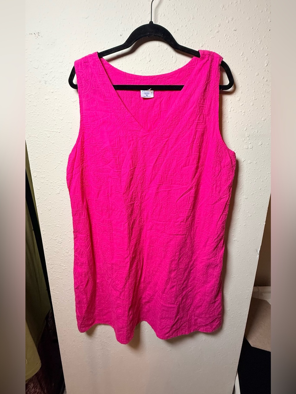 Sea Breeze California Hot Pink Crinkle Swim Cover Up Textured Beach USA Made - Picture 2 of 9